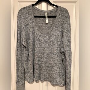 Lorna Jane Uniquely Gray/Blue Scoop Neck Sweater